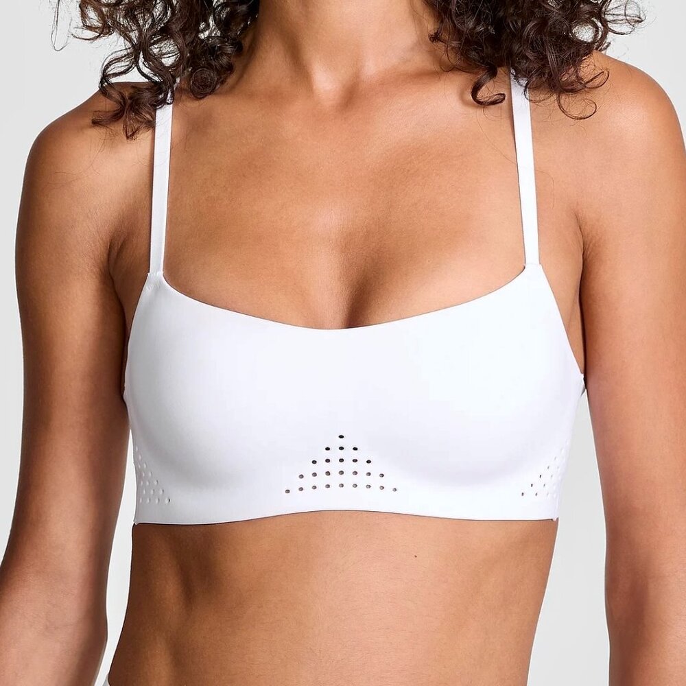 Victoria's Secret VSX Featherweight Light Balconette Sports Bra White SZ S/P